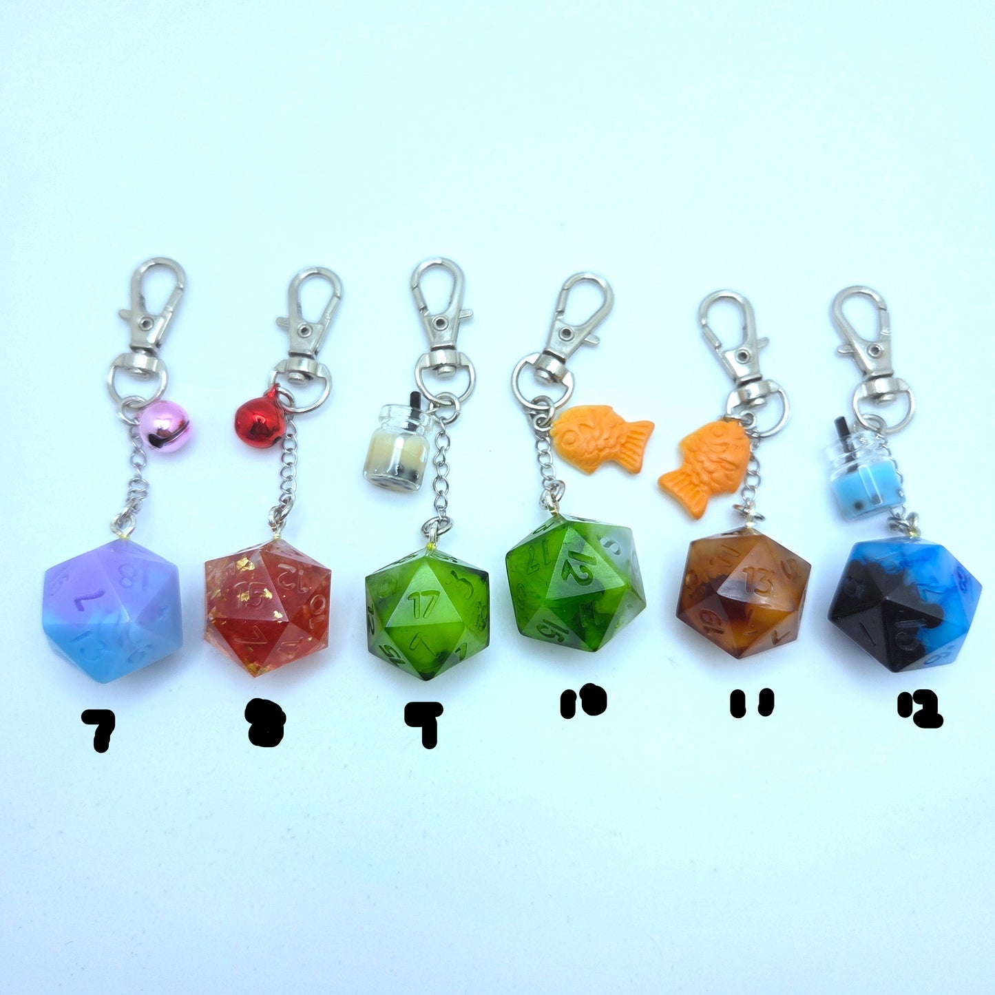 D20 Dice Charm Keychain