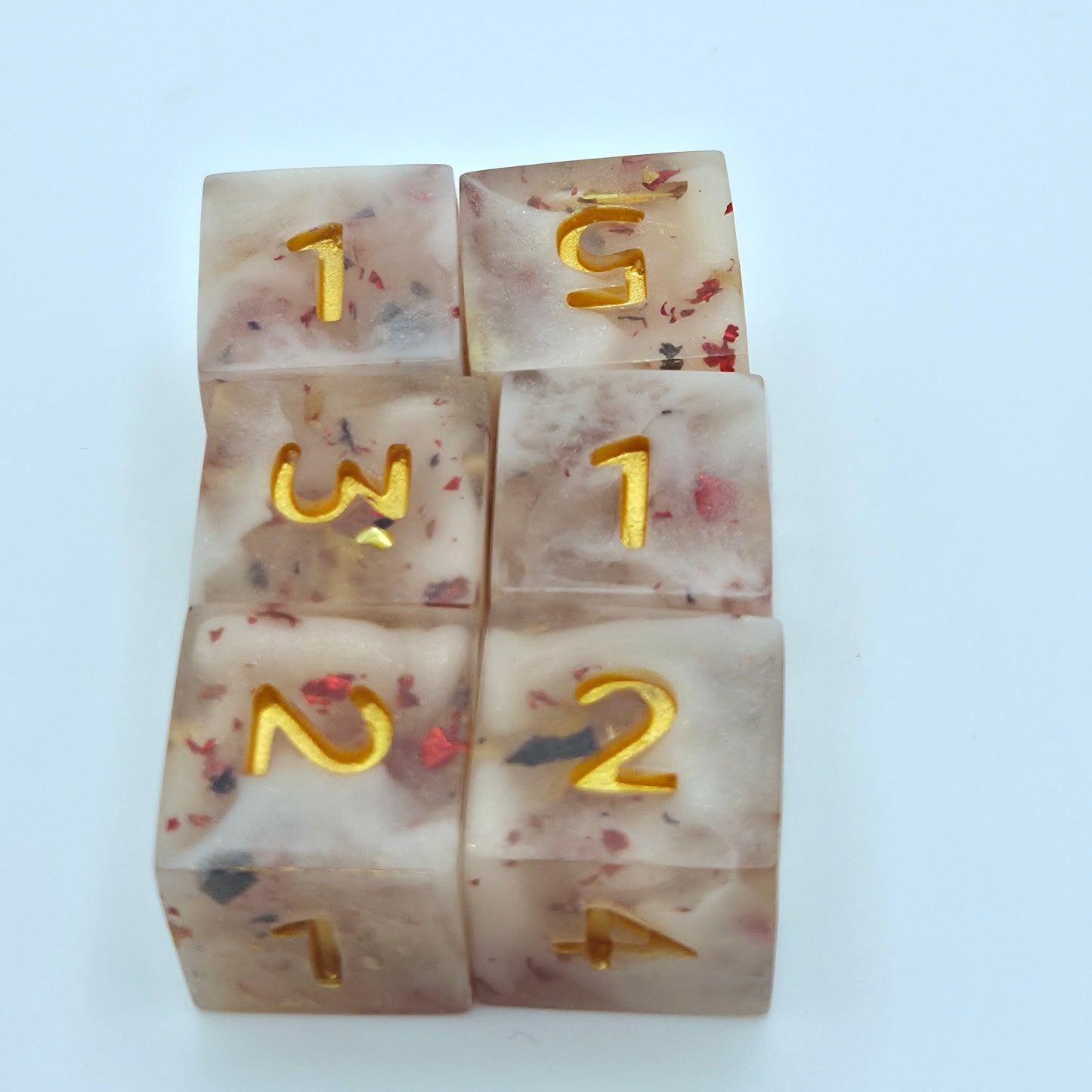 Milky Gold 6 D6 Dice Set