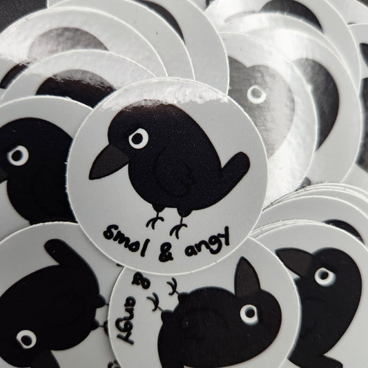 Smol & Angy Crow Sticker