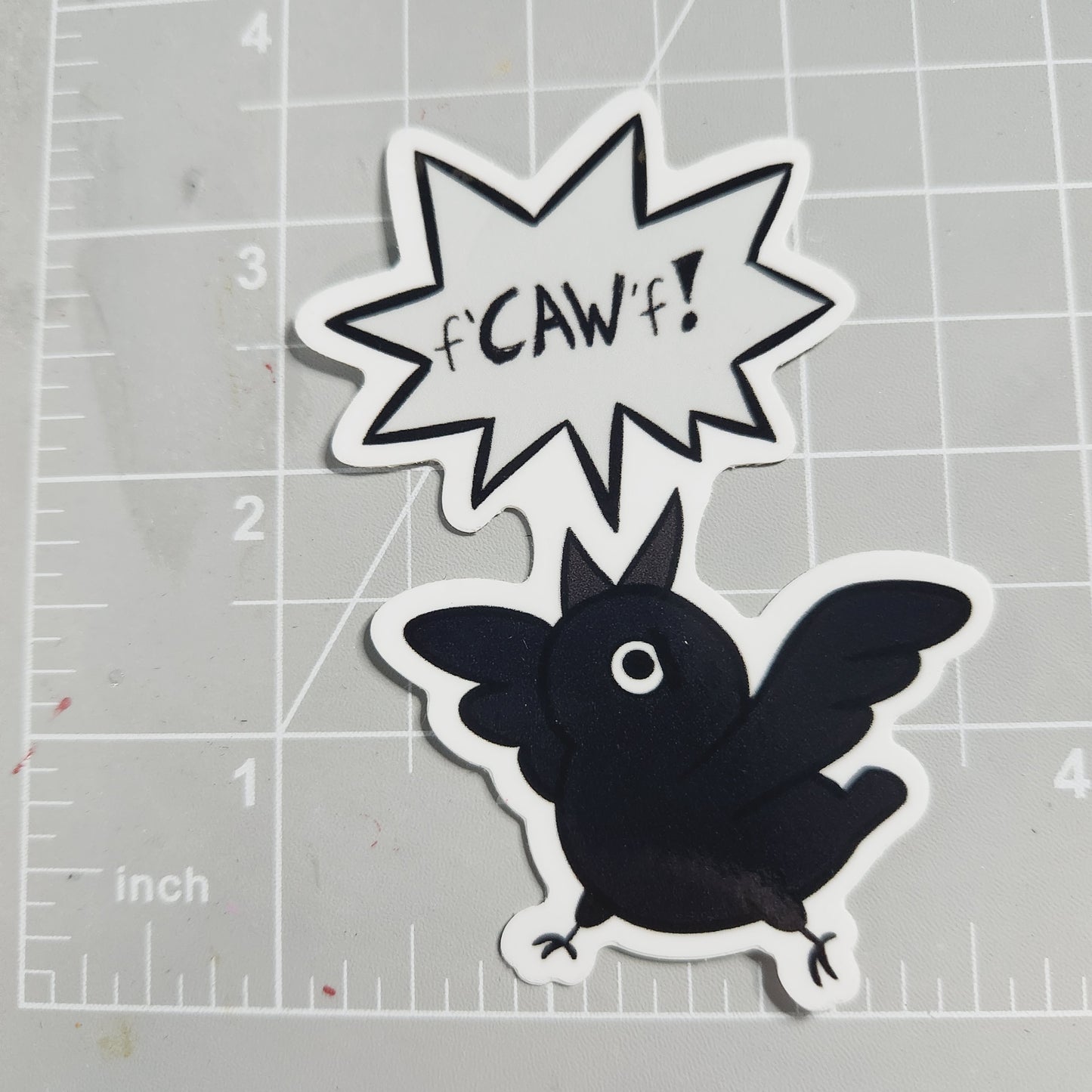 f'CAW'f! Crow Sticker