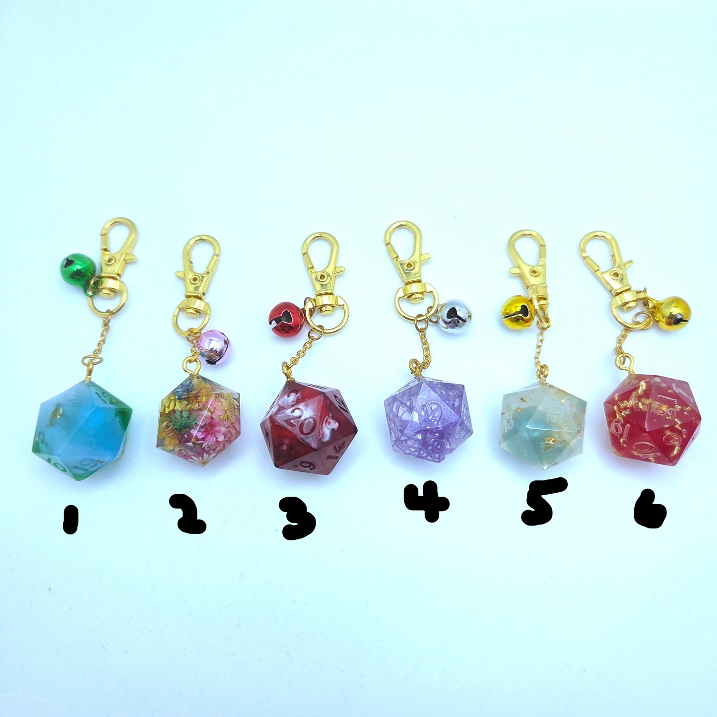 D20 Dice Charm Keychain