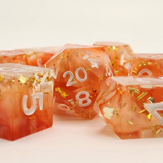 Peaches & Cream - 7 piece dice set