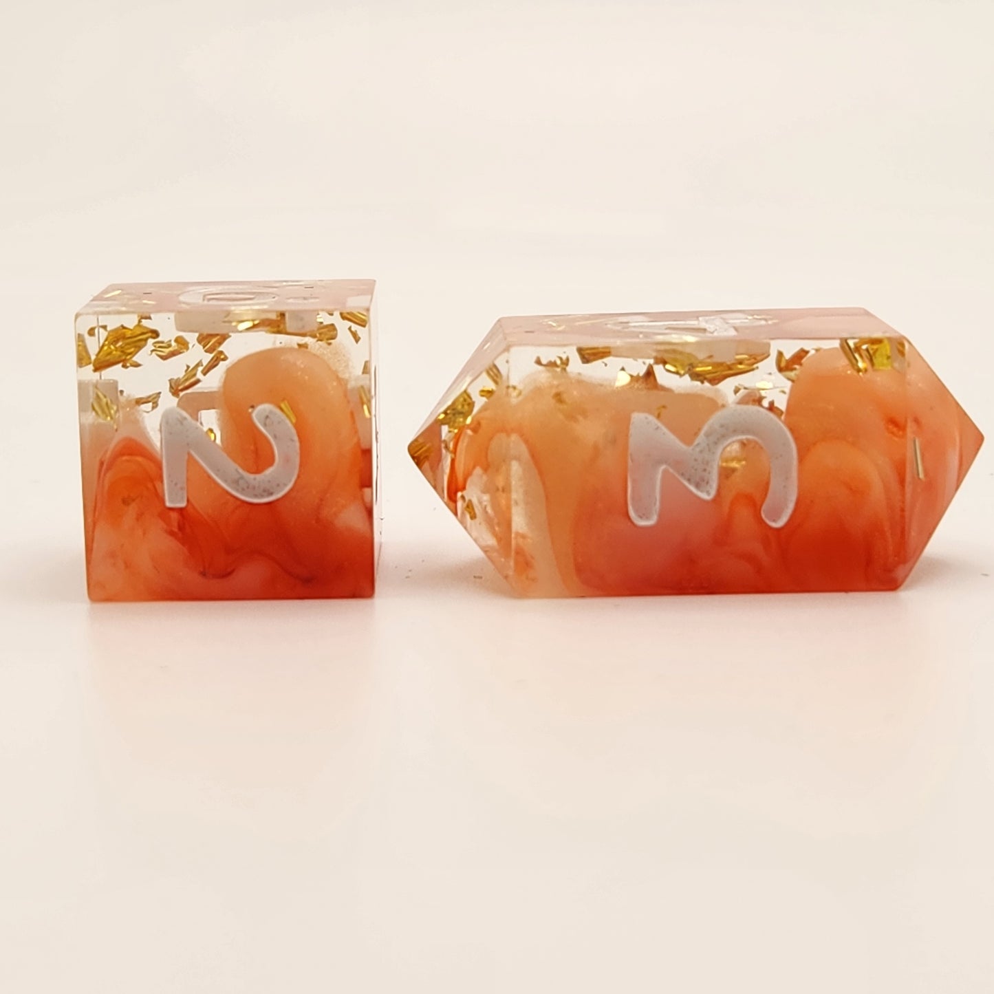 Peaches & Cream - 7 piece dice set