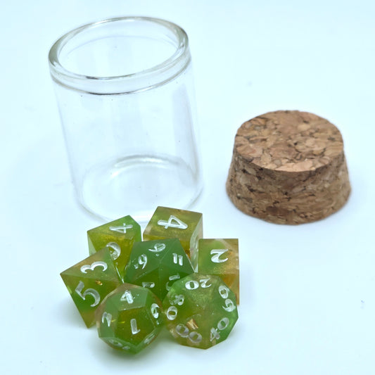 Micro Dice Set (Green/Gold)