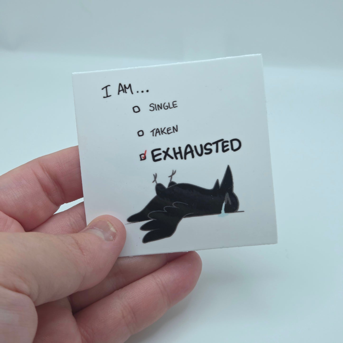 Exhausted Crow Sticker