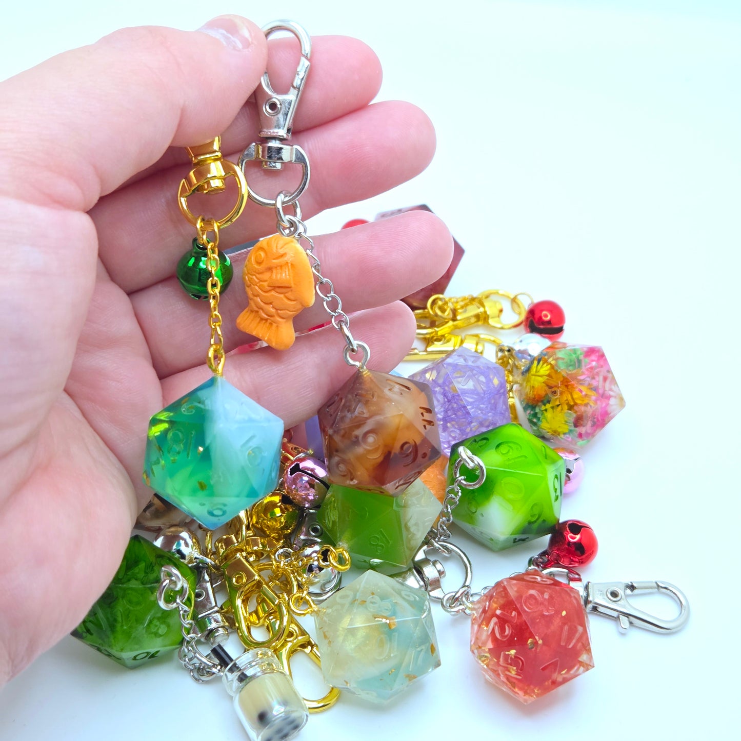 D20 Dice Charm Keychain